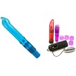 Deluxe Blue Vibrating Glass G-Spot Dildo Adult Sex Toy Kit