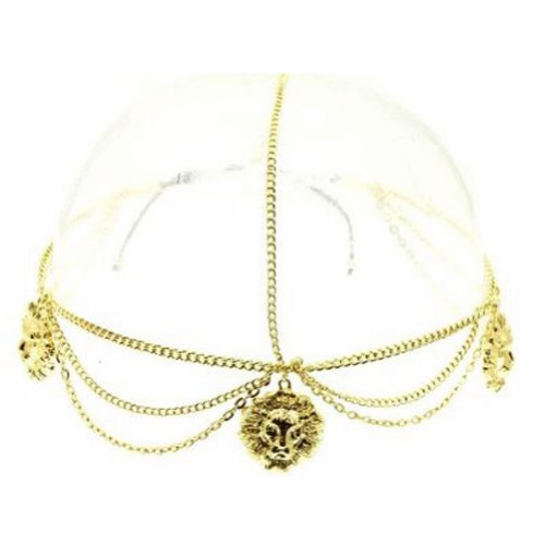 Goldtone Lion Head BoHo Head Chain Hair Band (Style YH1001GDri)