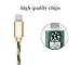 E-POWIND Nylon Braided 8Pin USB Lightning Charging Cable, 3-Pieces (3-Feet, 6-Feet, 9-Feet) - Gold / Black