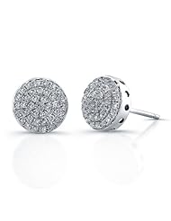 0.45 total carat Round Cut Diamond Designer Stud Earrings in 14k Gold