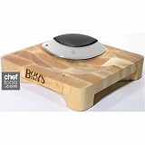 John Boos Herb Bowl with Mezzaluna Double-Handed Rocker Knife
