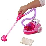 Dazzling Toys Cleaning Fun Battery Operated, Real Suction Toy Vacuum Cleaner