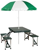 Stansport Picnic Table and Umbrella Combo Pack, Green by Stansport