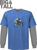 Detroit Lions Big & Tall Helmet Long Sleeve 2-Fer Shirt