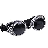 レトロ銀 ヴィンテージスチームパンクゴーグルメガネ 溶接 サイバーパンクゴシックレイヴレンズ コスプレ