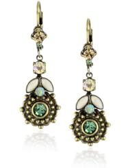 Sorrelli "Water Lily" Crystal Floral Dangle Gold-Tone Earrings