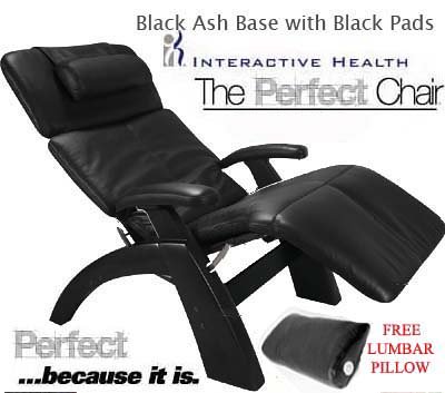 The Interactive Health Perfect Chair - Refurbished Black Leather Black Ash Wood Base