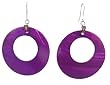Earrings - E173 - Round Open Shell (1-5/8") ~ Purple