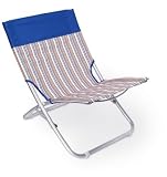 Beach Chair - Striped Multicolor W/Blue Top
