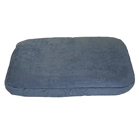 Denim Blue - Faux Suede Bean Bag Dog Bed - Medium - 32" x 25" x 4" Deep