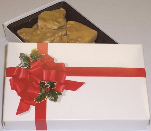 Scott's Cakes 1 2 lb Peanut Brittle in a Ribbon n Holly Box by Scott's Cakes