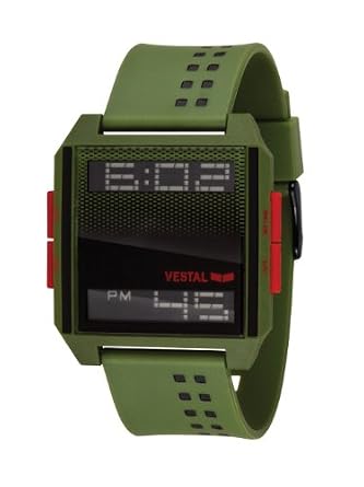 Vestal Men's DIG014 Digichord Army Green Ultra Thin Digital Watch