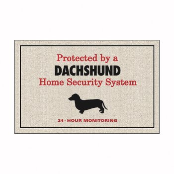 Protected by Dachshund Doormat