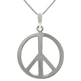 Sterling Silver Peace Sign Necklace