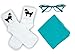 Hip Hop 50's Shop 50s Costume 3 pc Accessory Set Chiffon Scarf, Cat Eye Glasses and Bobby Socks for Women (Teal)