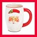 Cheerful Smiling Santa Mugs Set of 4 New