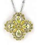 YELLOW STONE & CUBIC ZIRCONIA CROSS NECKLACE