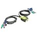 IOGEAR 2-Port MiniView Micro PS/2 KVM Switch with 2 Cables GCS62