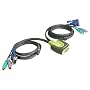 IOGear 2-Port MiniView Micro PS/2 KVM Switch with 2 Cables GCS62