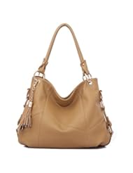 Shoes: Katoony Womens Girls Cow Leather Tassel Hobo Shoulder Handbag Tote Crossbody Bag Daily Purse Satchel