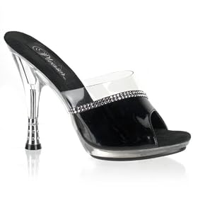 Glitzy-501-2 4 3 4'' RS-Embossed Cone Heel PF Slide