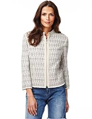 Indigo Collection Metallic Effect Tweed Jacket with New Wool