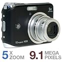 GE A950-BK 9MP Digital Camera with 5X Optical Zoom and 2.5 Inch LCD with Auto Brightness - Black