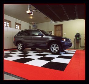 Auto Care Products 13005 Red Drain Tile Style Tile- case of 40- 12 in. x12 in. Interlocking Tiles