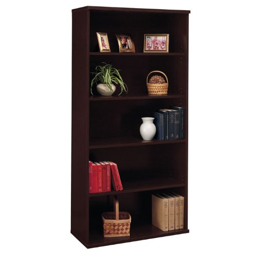 Series C Mocha Cherry Open Double Bookcase By Bush Furniture