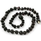 Baltic Amber Baby Teething Necklace - Round Cherry Amber Beads