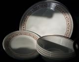 Corelle Traditions Livingware Ginger Set, Summer Impressions Compatible (1 Bowl, 1 Bread Plate, 2 Dinner Plates)