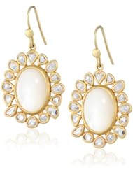 Lauren Harper Collection Over the Moon 18k Gold, Mother-Of-Pearl and Champagne Rose Cut Diamond Oval Earrings