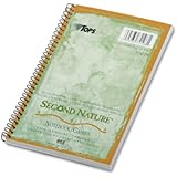 TOPS Second Nature Notebook, Recycled, 5 x 8 Inches, Narrow Rule, 80 Sheets per Book, Green Cover (74108)