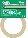 Southwire 56917643 100-Feet 24-Gauge 4 Pair CMX Outdoor-CMR UL 75-Degree C Category 5e Indoor/Outdoor Cable, Tan