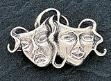 Sterling Silver Antiqued Comedy/tragedy Pin