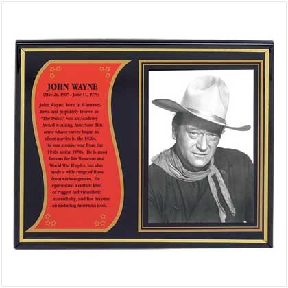 Cover image : John Wayne Biography Plaque