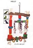Happy Beaks Toy Natural Wood Swing With Rope