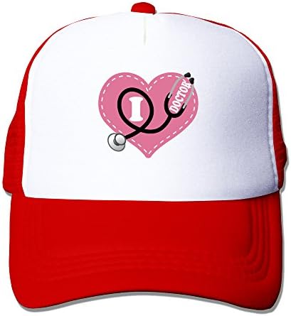 Perfect Two Tone Industrial Coloring Mens I Love Doctor Novelty Printing Caps Red
