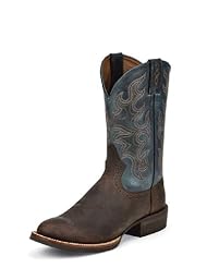 Justin Mens Silver Cattleman Cowboy Boot Round Toe Chocolate US