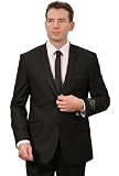 Elegant Mens Black Slim Fit Two Button Suit With Slim Notch Lapel with Satin Trim
