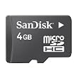 Sandisk 4GB MicroSDHC  Memory Card with SD Adapter (BULK Packaging)