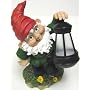 Garden Gnome Holding Lantern Solar Patio Light Accent
