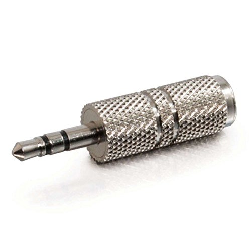 C2G / Cables To Go 40634 3.5mm Stereo Male to 3.5mm Mono Female Adapter (Metallic Silver)
