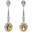 14K White Gold Spessartite Garnet and Diamond Earrings