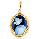 14K Yellow Gold Peace on Earth Cameo Pendant