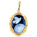 14K Yellow Gold Peace on Earth Cameo Pendant