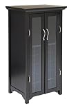 Elegant Espresso Finish Mason Wine Cabinet with Glass Door