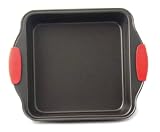 from Ready Steady Cook Ready Steady Cook Non Stick Small Roaster Panwith Silicone Handles Carbon Steel Black Red 28 cm Model 2241