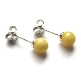 Butterscotch Amber and Sterling Silver Small Stud Earrings