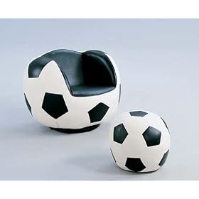 2pc Kid's Soccer Swivel Chair and Ottoman Set by ACME